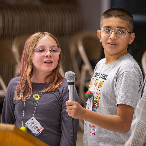 Two Students at the podium